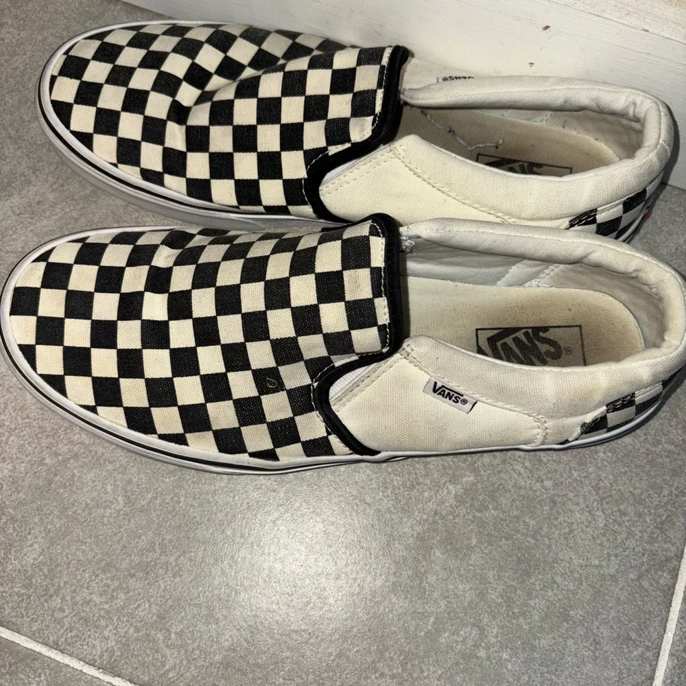 Vans Black and White Checkerboard Slip-Ons - Picture 2 of 4